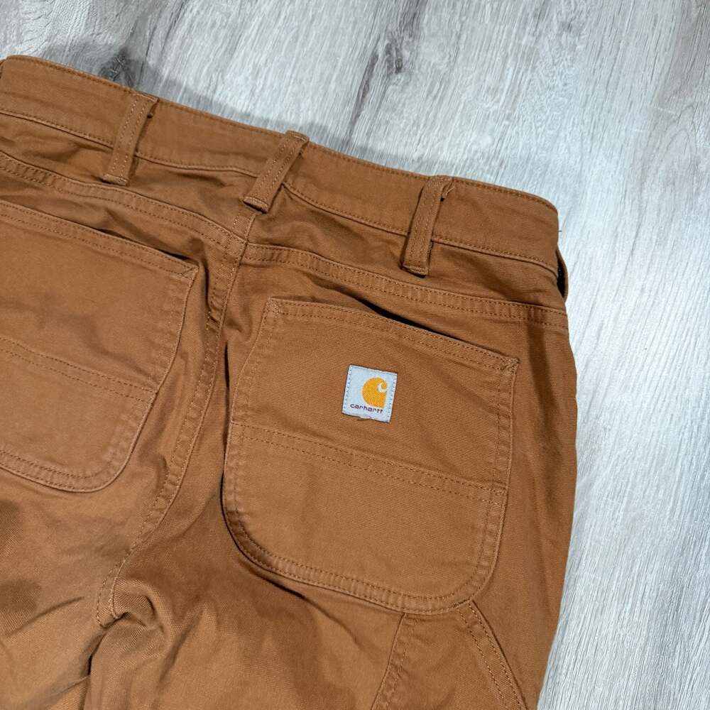 Womens Carhartt Relaxed Fit Duck Carpenter Pants Distressed Paint - Picture 6 of 9